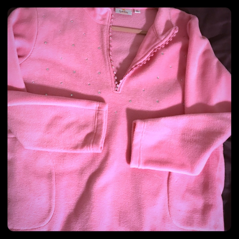 Pink fleece with rhinestone New never worn